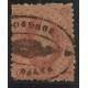 ARGENTINA 1865 GJ 20 RIVADAVIA ESTAMPILLA DE 3ra TIRADA CON MATASELLO ROCOCO DE SALTA MUY BIEN APLICADO